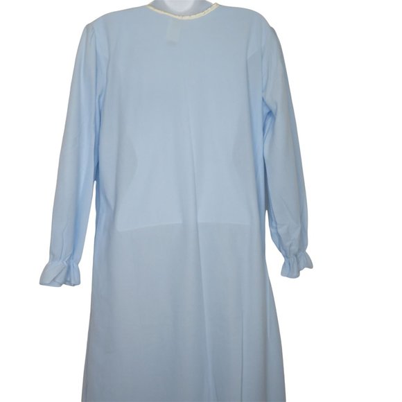 Vintage 70s Vandemere Full Length Nightgown M Quilted Lace Long Sleeve Modest - Picture 12 of 12